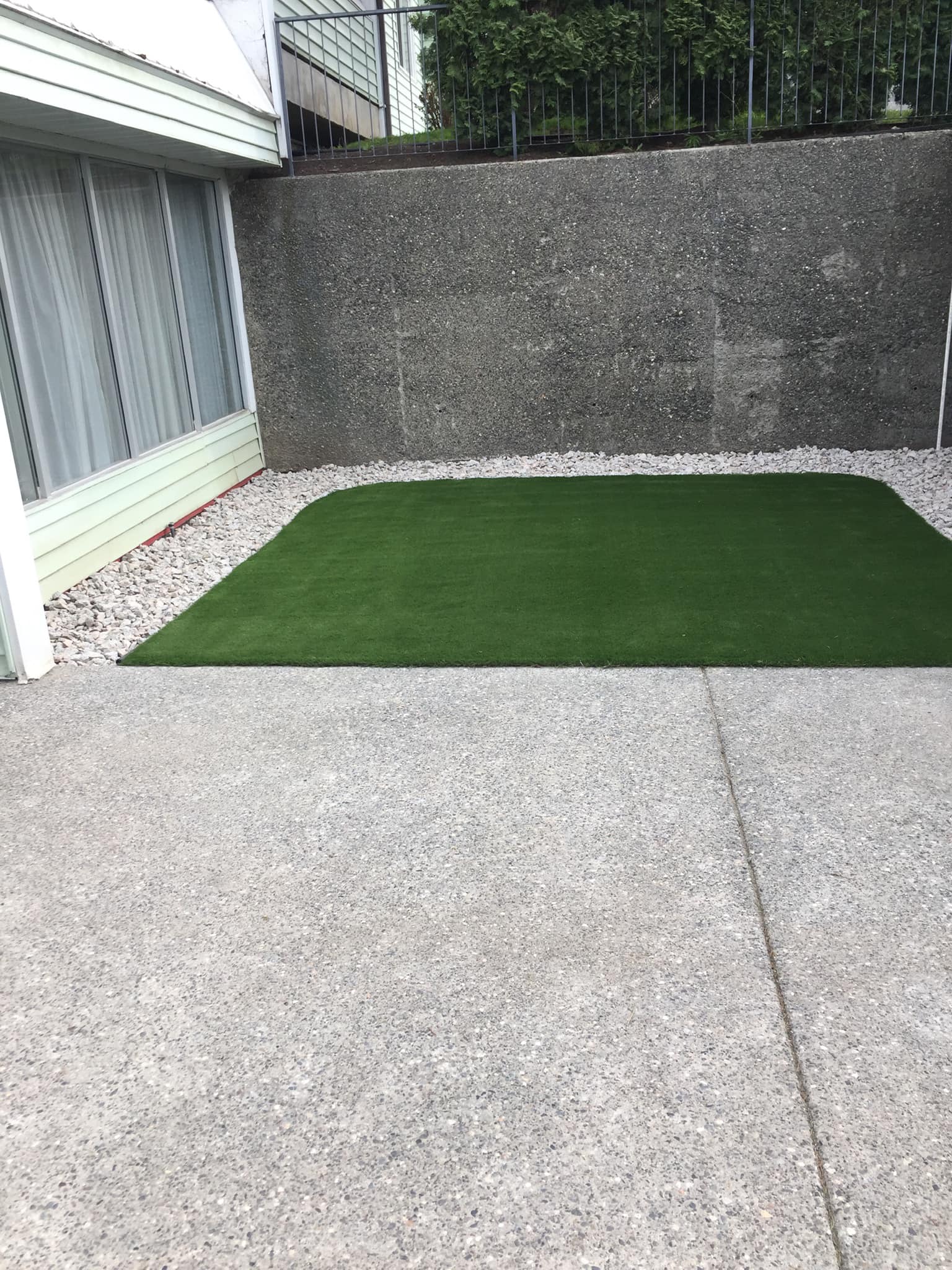 Finished artificial turf installation in Kamloops