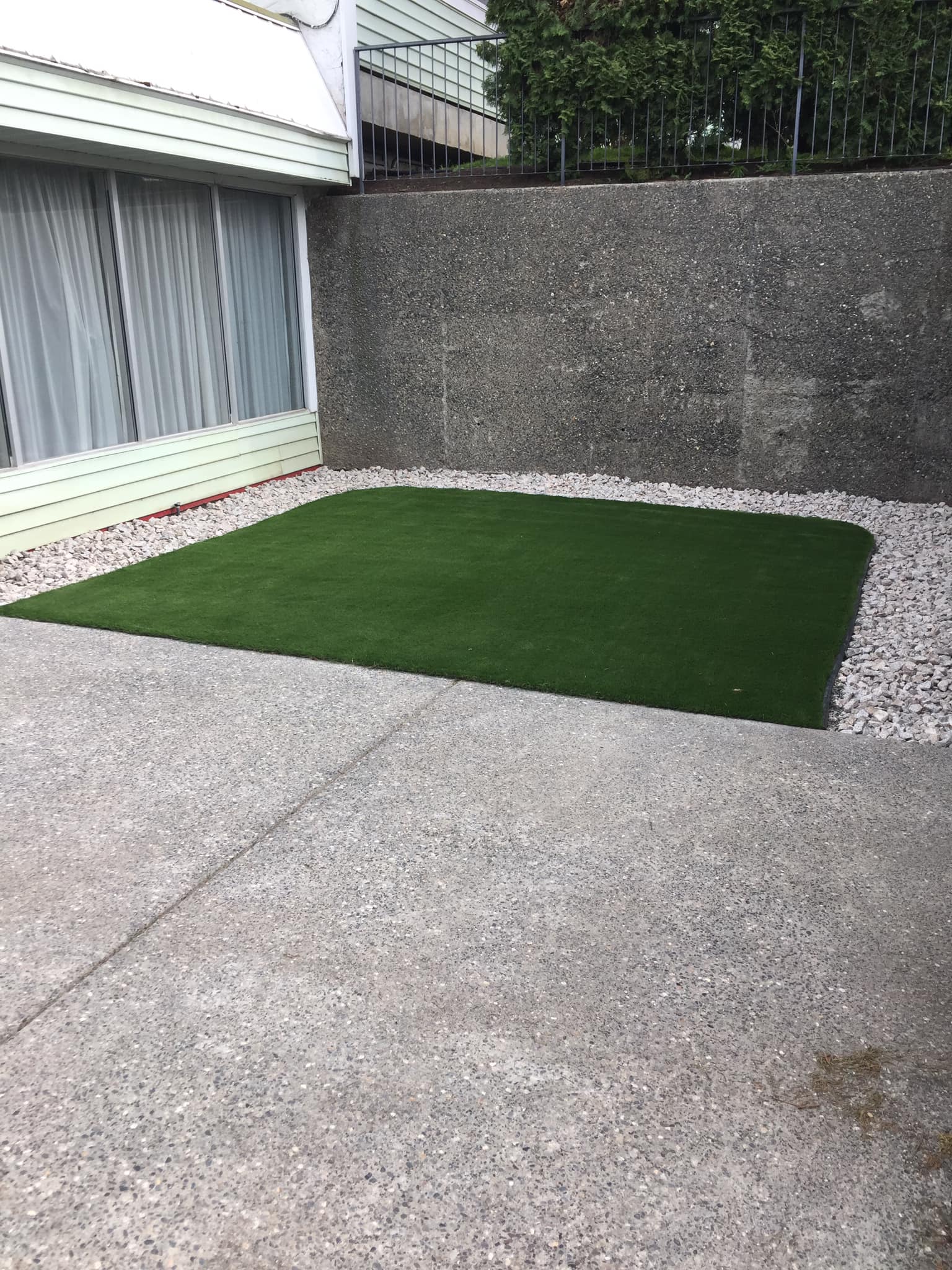 Finished artificial turf installation in Kamloops